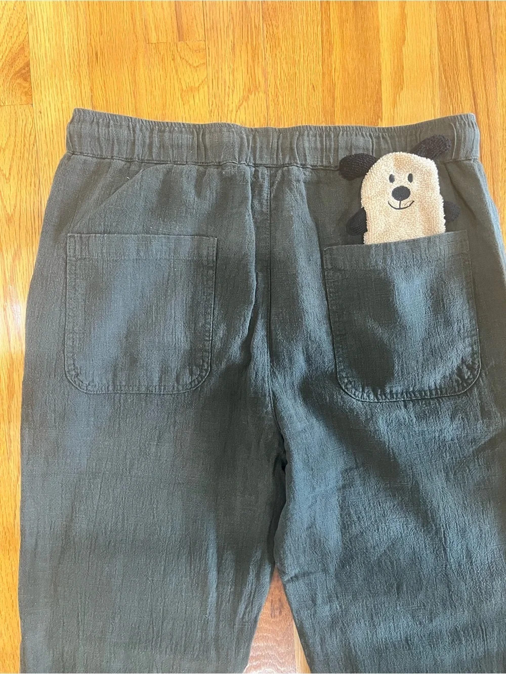 NWT Men's Military Green Ramie Cotton Blend  Casual Textured Pants XL Resortwear